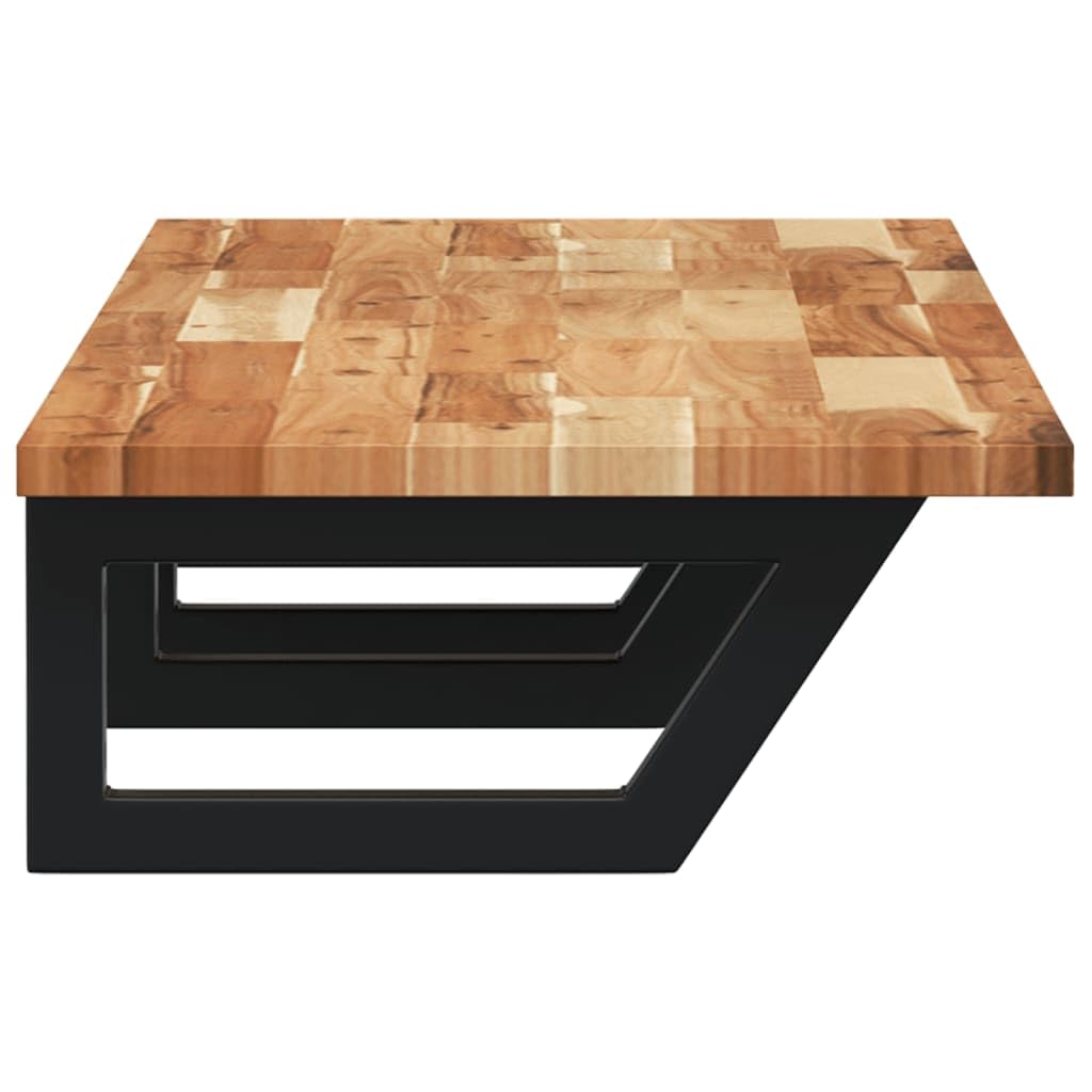Scaffale per lavandino, montaggio a parete, in acciaio e legno di acacia, 120 x 40 cm, robusto scaffale da bagno per lavabo, salvaspazio e versatile