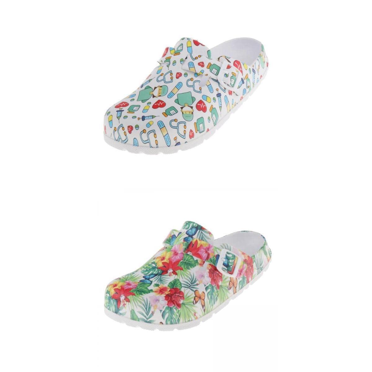 2 Pairs Womens Print Nursing Shoes Work Shoes Soft Beach Clogs Slippers | Clothing Shoes & Accessories | Womens Shoes | Occupational-image-23