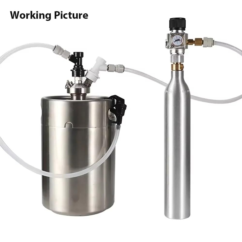Ball Lock Keg Disconnect 1 Set - Schnellverbinder for Gas- Und Bierleitungen Mit 5/16" Und 3/8" Steckanschlüssen for Selbstgebrautes Bier(A)