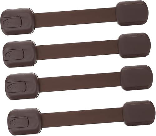 KOMBIUDA 4 piezas para armario cajón correa a prueba de bebés a prueba de bebés cerraduras Clo cerraduras puerta horno plástico seguridad