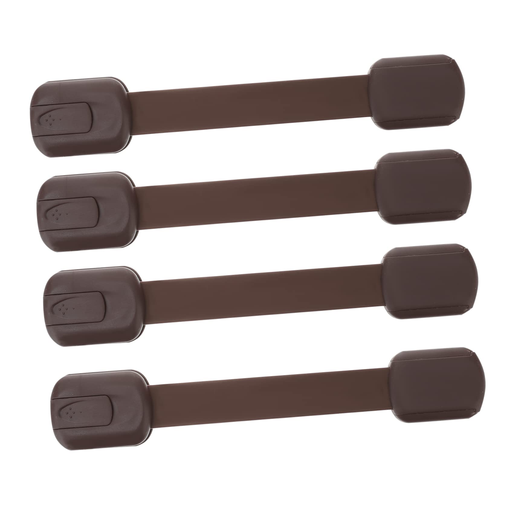 Photo 1 of 4pcs for Cupboard Drawer Strap Proofing Babyproof Drawers Childproofing Clo Locks Oven Door Plastic Safety Dishwasher Catch Brown Cabinet Cabinets Lock 18.5x3.4cm Brown