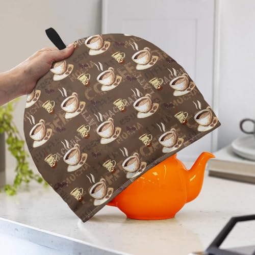 Image of Hudotybom Coffee Tea Cozy for Teapot, Insulated Large Teapot Cover to Keep Warm Tea Kettle Machine Washable Coffee Pot Cloth Covers Kitchen Home Decorations for Housewife Mom