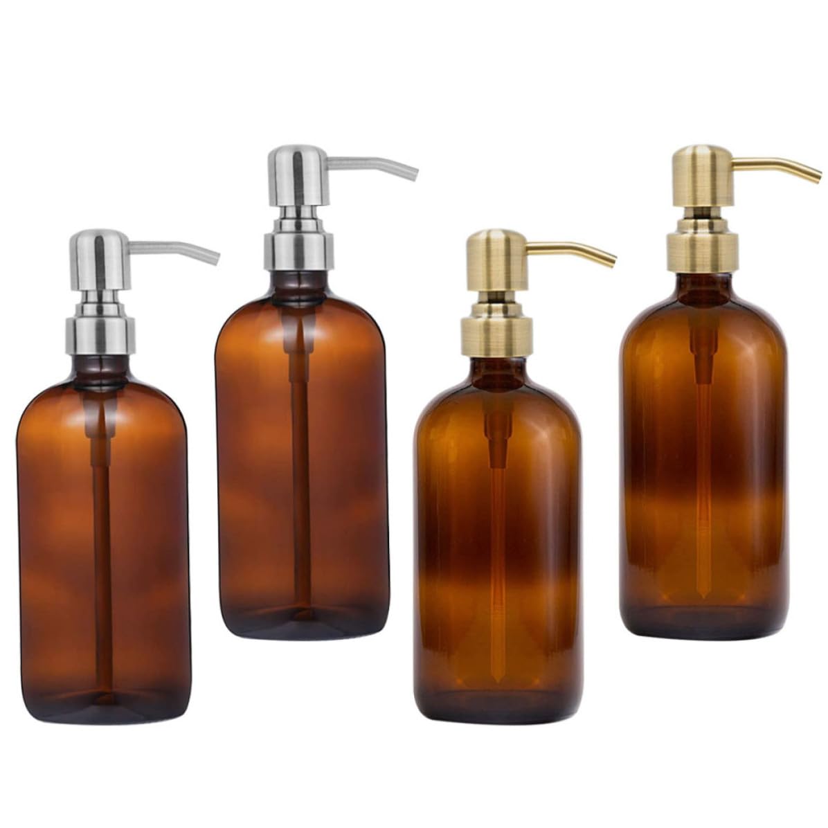 Dispensador de Champú y Loción de Vidrio 500ml, 4 Juegos Color Aleatorio