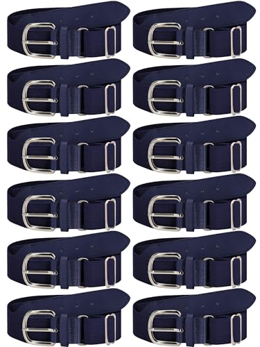 12 Pieces Baseball Belts Bulk Softball Belts Packs Leather Belt Adjustable Softball Belt Stretch Sports