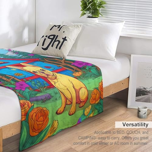 Couverture de décoration intérieure chaude et légère imprimé chien - 7