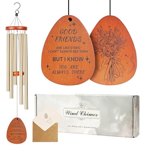 RENAISSANT Friend Gifts for Women, Bestie Gifts for Friendship, Best Female Friend Wind Chimes for Outside, Outdoor Windchimes Birthday Friendsgiving Gifts for Friends Cover