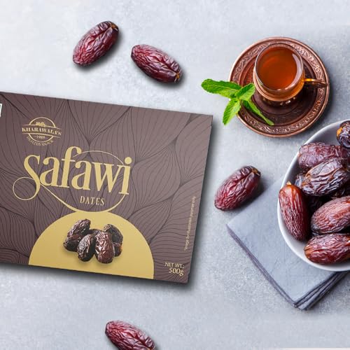 Image of KHARAWALA's Premium Safawi Dates Harvest from Saudi Arabia 500 Grams