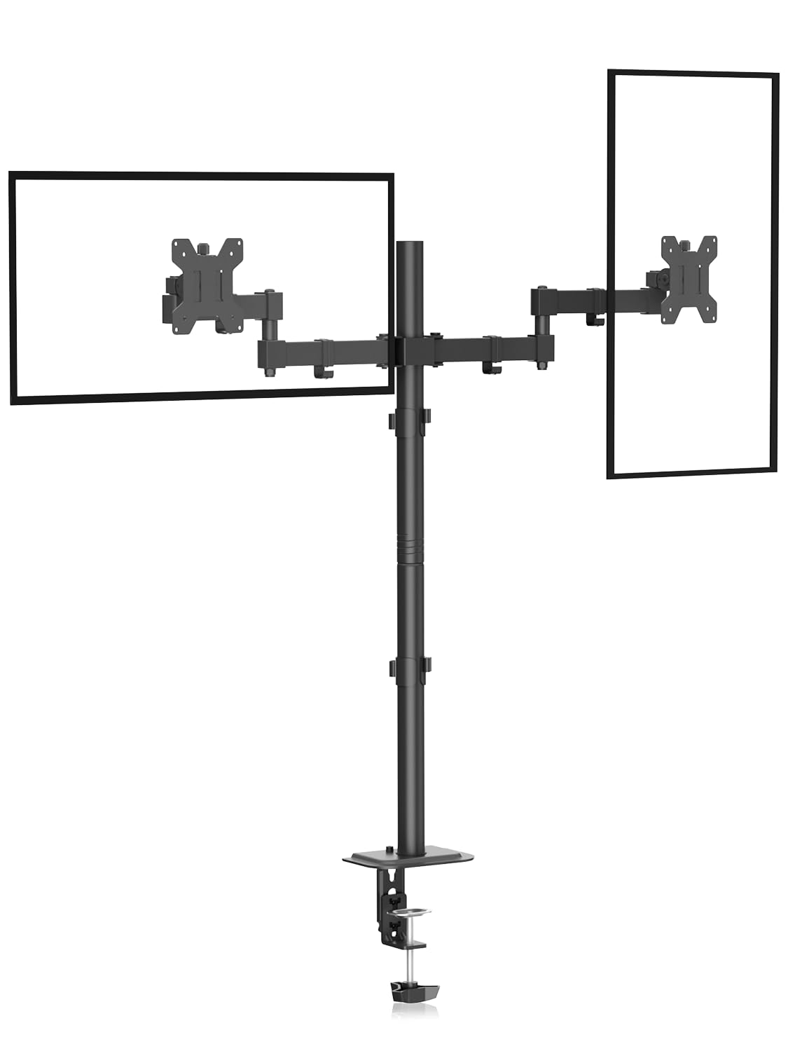 Bracwiser Dual Fully Adjustable Monitor Arm Stand Mount 31 5 Inch Tall Pole Fits Two Screen 13-27 inch