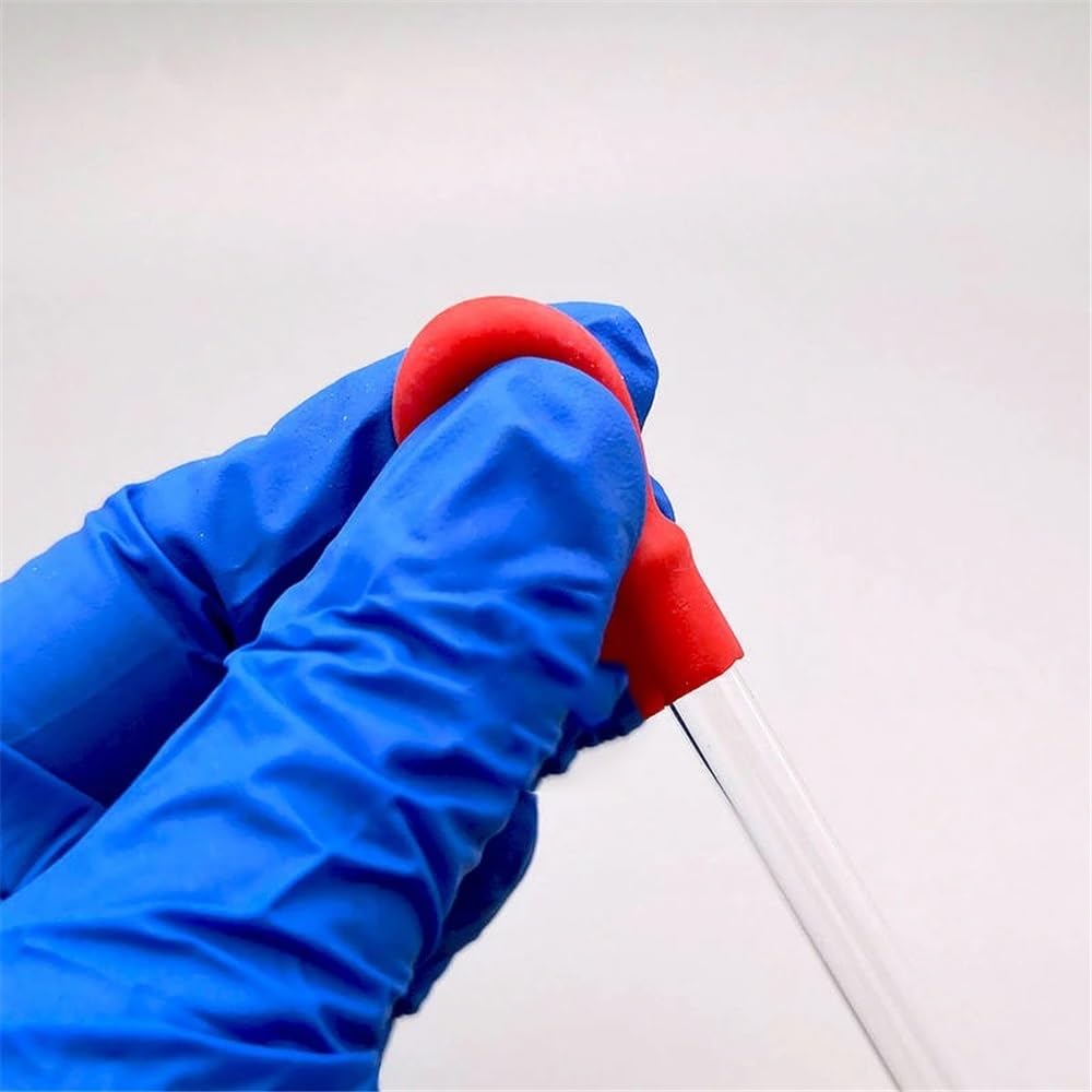 Pipeta de transferencia de vidrio, Goteros de pipeta vidrio sin graduar 100 a 150 mm con cabeza goma, 10 unidades(120mm)