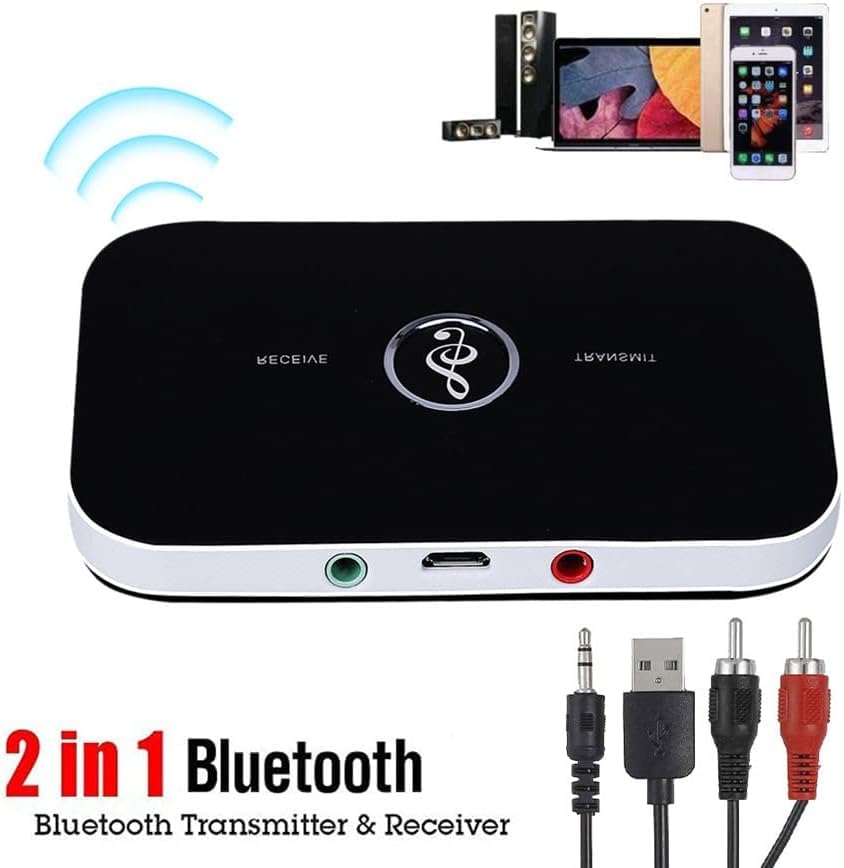 Image of MICROWARE Bluetooth Receiver Transmitter, 2IN1 Wireless Audio Bluetooth Adapter, Compatible for Android /iOS System Phones Tablet PC, Optical RCA AUX 3.5mm Inputs /Outputs