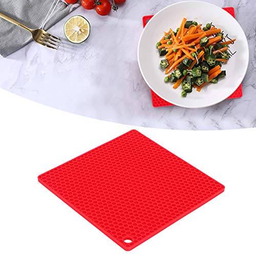 Dining Table Mat, Durable Silicone Insulation Mat Silicone Placemats for Home for Restaurant for Kitchen(red)