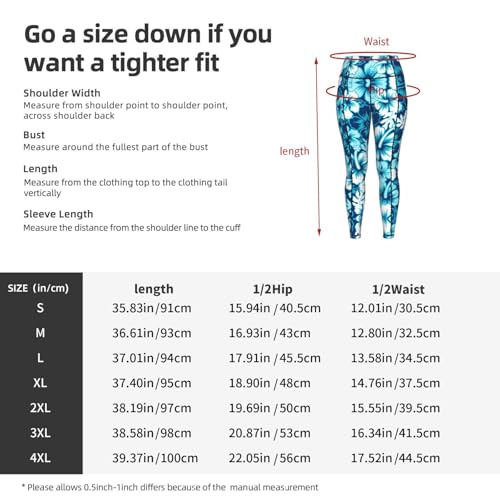 Leggings de fitness con estampado textil resistente de flores azules 5