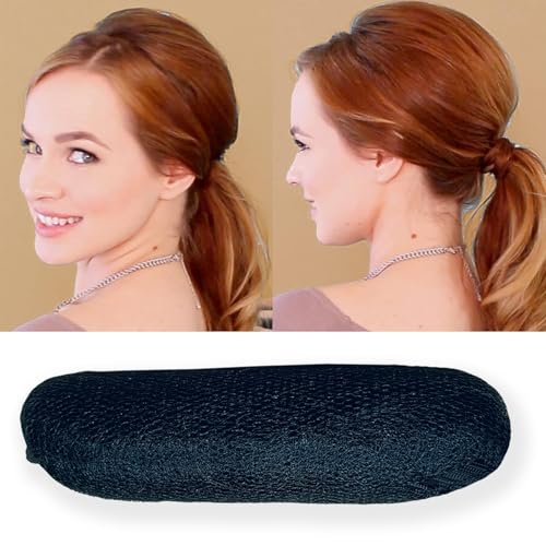 Image of AJICA Charming Bump It Up Volumizer Hair Base Perfect Black Hair Puff Volume Pad for Women Head Cushion with Fluffy Hair Puff, Bun Bump, Princess Styling Hair Bun and Crown Shapers for Women and Girls Accessories (Pack of 3)