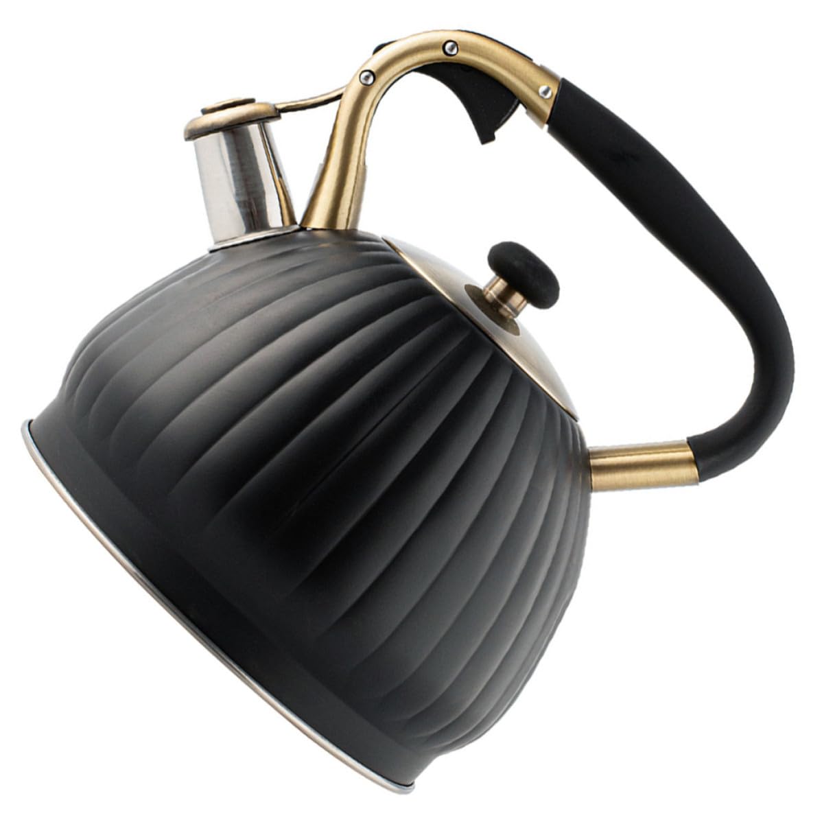 Hervidor de agua de acero inoxidable de 3.5l negro con silbato automático Operitacx