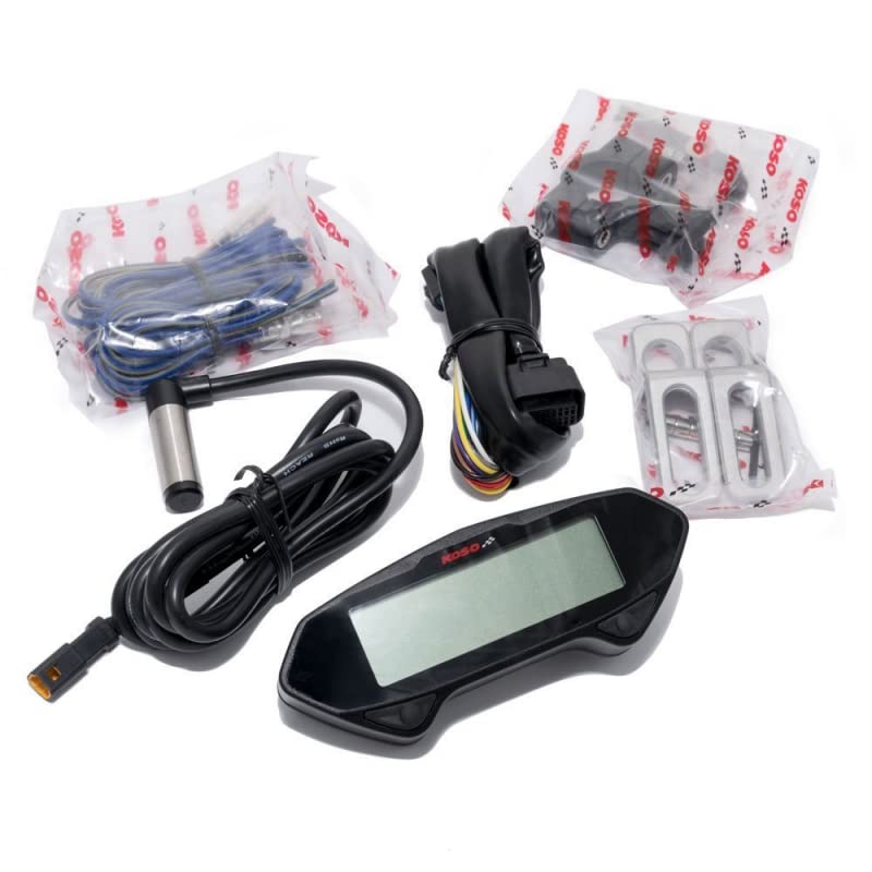 KOSO - Compteur Digital Multifonctions Db-01Rn LCD Noir 12V Homologué Ce