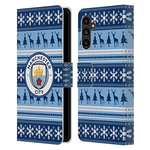 Étui en Cuir Manchester City FC de Noël pour Samsung A13 5G