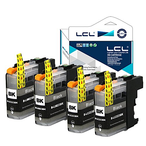 LCL Cartucho de Tinta Compatibles LC-221 LC221 XL LC221BK LC-221BK (4 Negro) Reemplazo para Brother MFC-J4420DW J4620DW J4625DW J5320DW J5620DW J5625DW J5720DW J480DW J680DW J880DW DCP-J4120DW J562DW