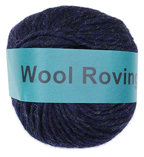 DARUMA ウールロービング 毛糸 極太 Col.5 ブラック 系 50g 約75m 01-6400