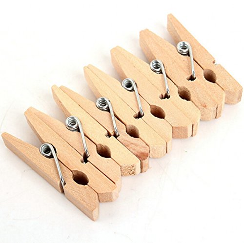 Chengyida 200-Pack 35Mm Mini Natural Clothespins,Wooden Clothespin Small,Laundry Strong Craft Clips #TOP2