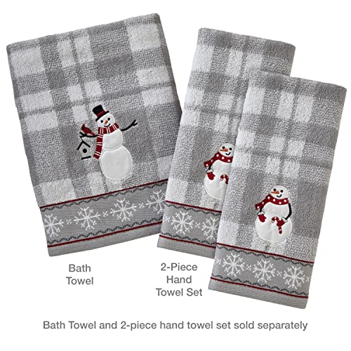 Skl Home By Saturday Knight Ltd. Whistler Snowman Hand Towel (2-Pack),Cotton, Gray #TOP3
