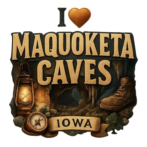 Maquoketa Caves Iowa 3 Inch Kiss Cut Vinyl Sticker Souvenir