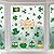WEEPA St Patrick's Day Decorations 46 Pcs Shamrock Window Clings Decals Four Leaf Clover Window Stickers Irish Shamrock Happy St. Patrick's Day Party Ornaments