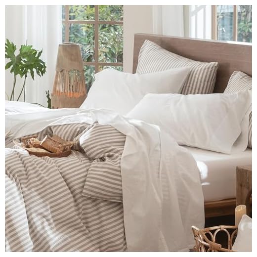 MooMee Sheet Set 100% Washed Cotton Linen-Like Extra Deep Pocket Queen | Relaxed Lived-in Texture. Soft, Breathable & Lightweight Comfort. 15–19" Extra Deep Pocket with All-around Elastic