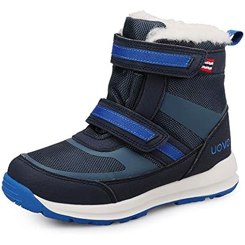 UOVO Boys Snow Boots Boys Winter Boots for Kids Waterproof Winter Snow Boots for Boys Warm Fur Lined Slip Resistant Outdoor (Toddler/Little Boys) Nave Blue-two 6.5 Big Kid Cover