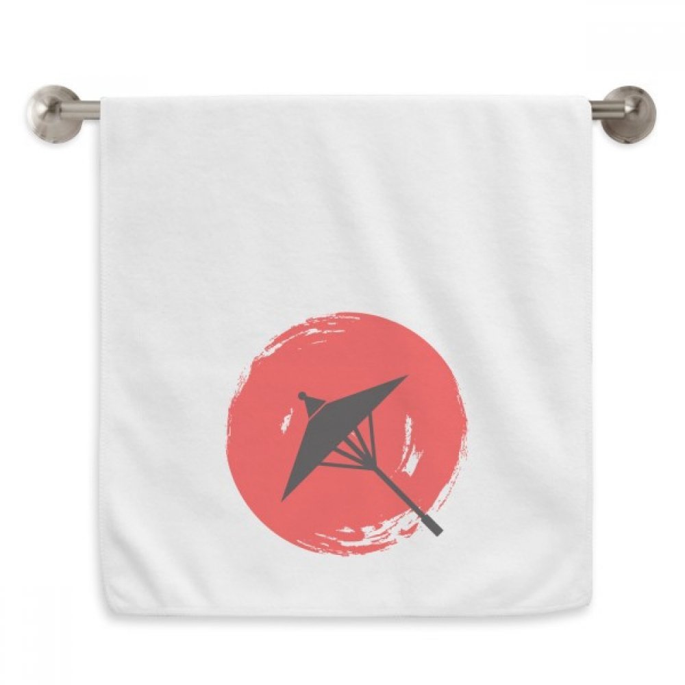 Débarbouillette illustration Japon motif diadème blanc
