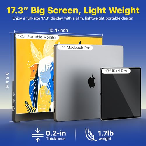 Portable Monitor for Laptop 17.3 Inch