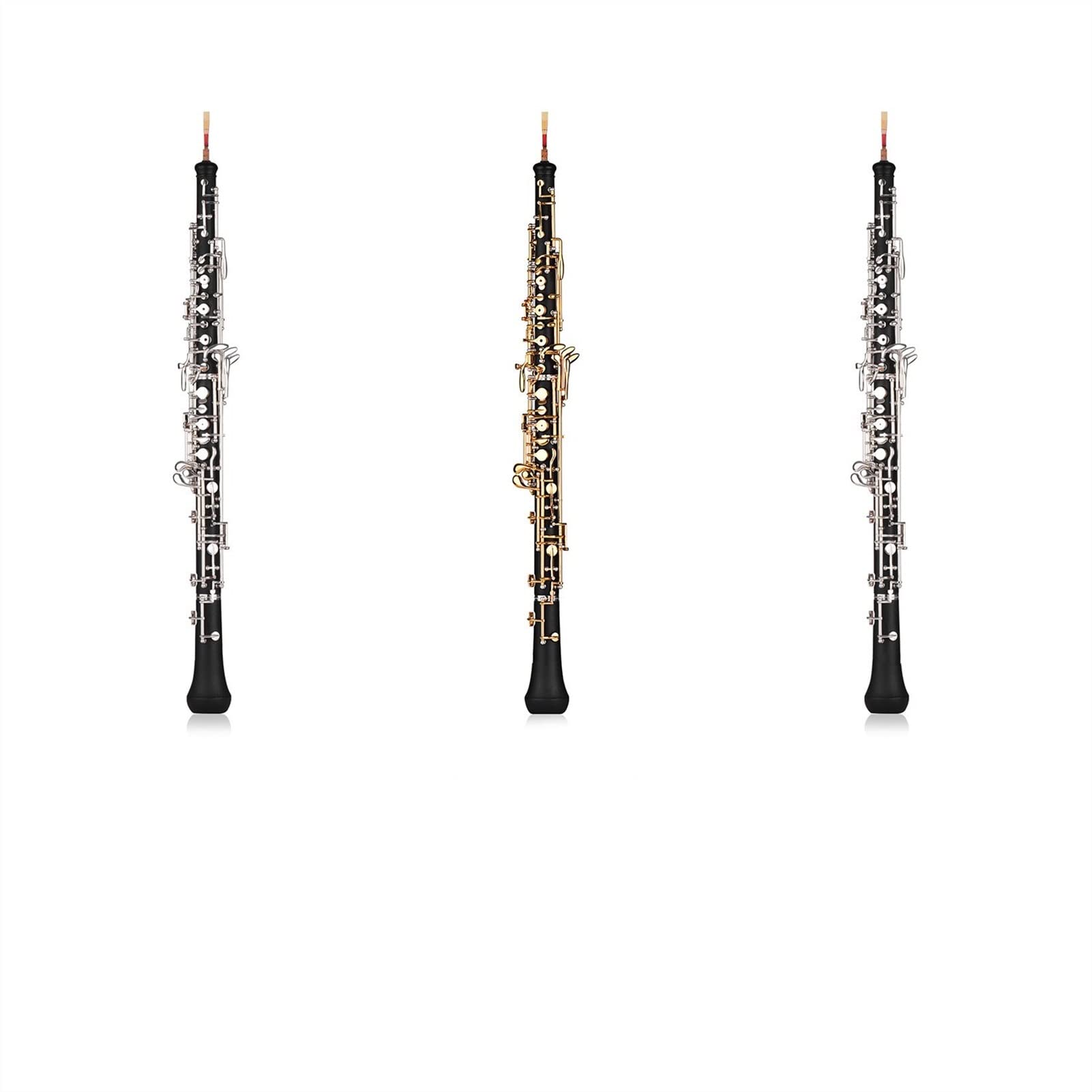 Strumento Oboe Strumento per Legni in Stile Semi-Automatico Professional C Key Oboe con Guantoni in Pelle di Guanti A Nebulizzazione di Oboe Principiante di Oboe (Color : Gold-Plated Keys)