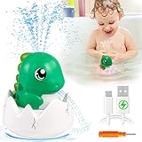 Rechargeable Baby Bath Toys, Dinosaur Baby Toys Gifts, Light Up Bath Toys, Sprinkler Bathtub Toys fo