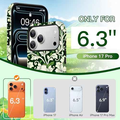 Coque antichoc iPhone 17 Pro fleurie pour éviter les chutes avec dragonne