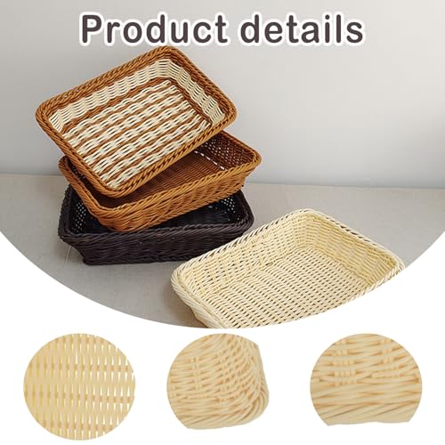 Panier osier de cuisine rectangulaire pour buffet de restaurant