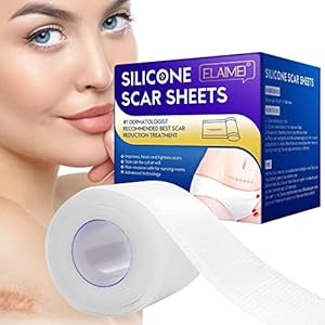 Siliconen Littekenvellen – Littekenverwijdering buikwandcorrectie – Siliconen littekenbandrol 118×1.57in, professionele littekenverwijderingsvellen voor Burn Keloid Camlis
