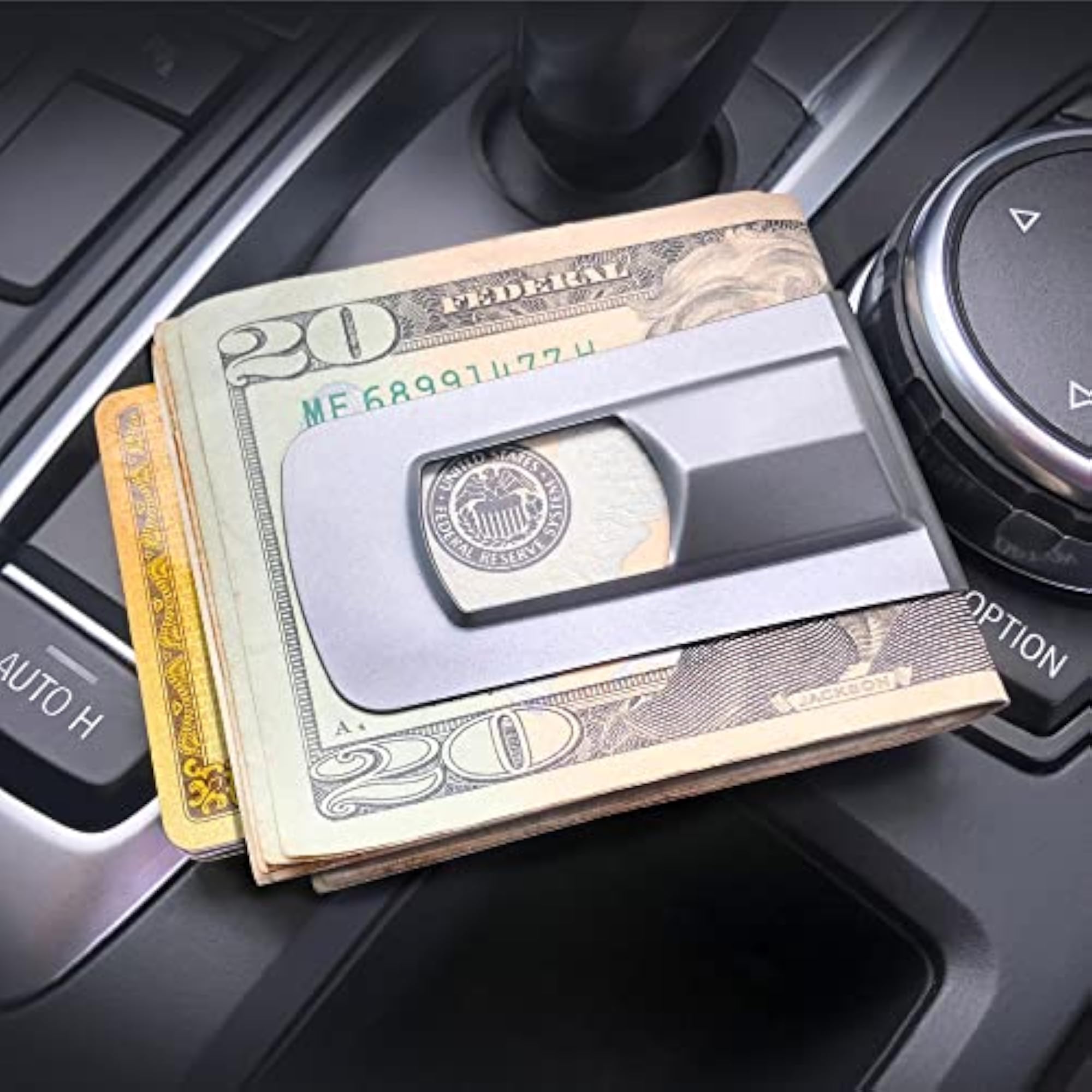 Men's Silver Metal Money Clip, Elegant Accessory