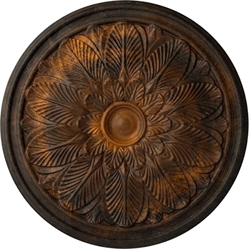Image of Ekena Millwork CM22BORUS 22 5 /8 OD x 1 3 /4 P Bordeaux Ceiling Medallion (fits Canopies up to 3 1 /4), Rust