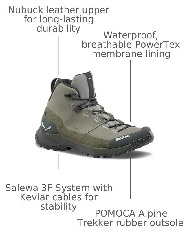 Image of Salewa Men's Puez Leather Mid PTX Hiking Boots