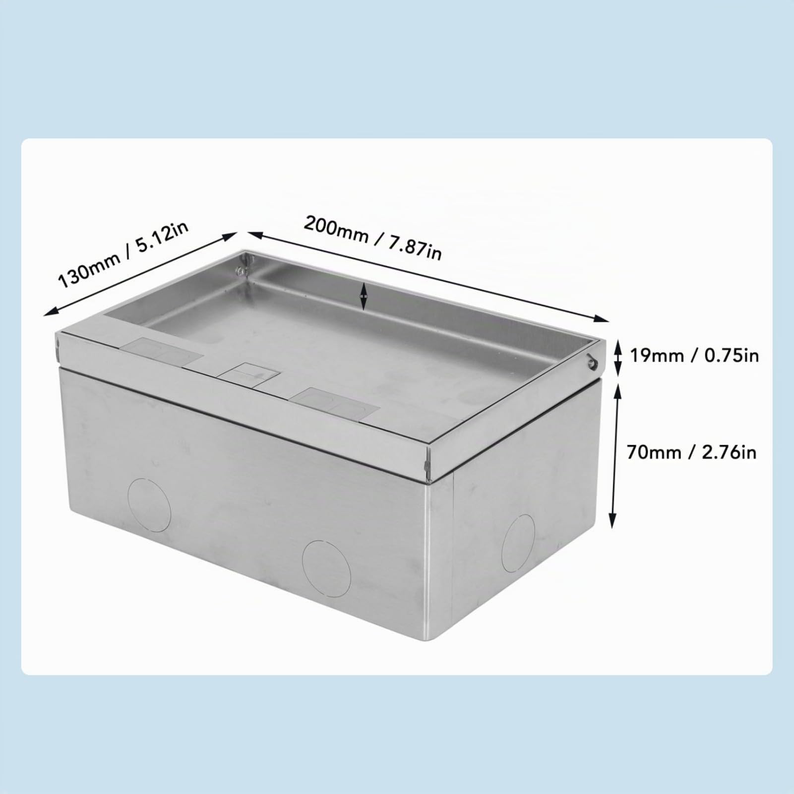 Presa Incasso a Pavimento, Scatola Presa di Corrente Incorporata 4 KW con 2Standard UE e2 Porte USB, Presa Elettrica Pavimento Impermeabile Scatola in Acciaio Inossidabile