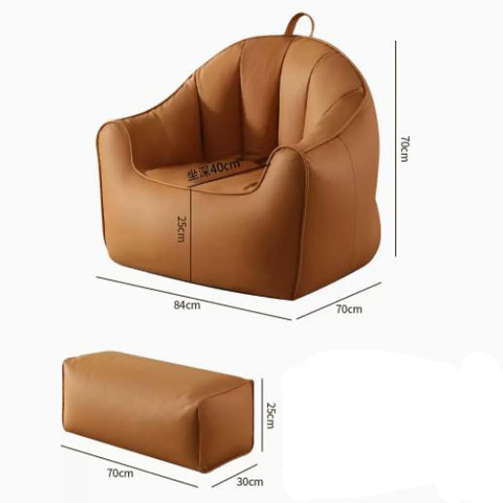 Dmuchana sofa Krzesło worek fasoli, Stołek podłogowy, można położyć się i spać Prosty salon Sypialnia Mały rozkładany fotel Pojedyncze krzesło balkonowe (C)
