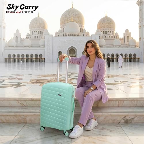 Image of Sarjah Polypropylene Suitcase Trolley Bag Set of 3 | Spinner Luggage | TSA-Type Lock, 360 Dual Spinner Wheels, Aviation-Grade Telescopic Handle, Matte-Gloss Finish