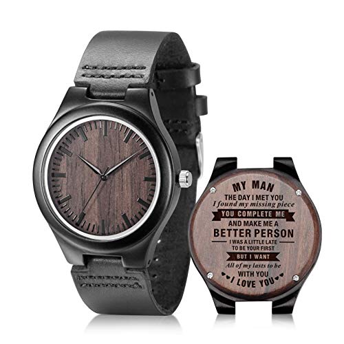 Montre en bois gravée pour homme le cadeau idéal pour mari, fils et papa