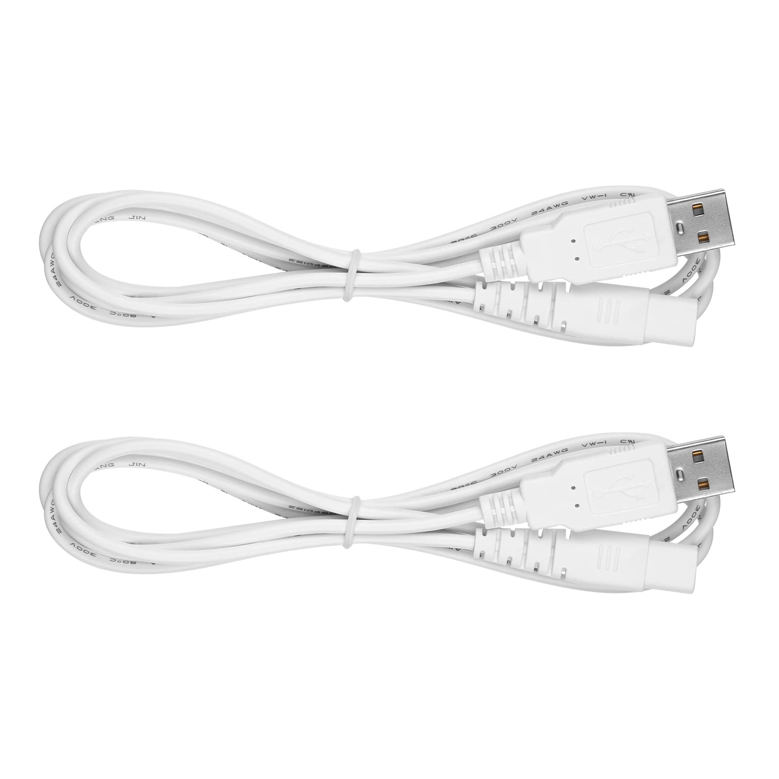 Smays Charger Replacement for Mospro, Cremax, Liberex Cordless Water Flosser - Charging Cable 4 ft White 2-Pack