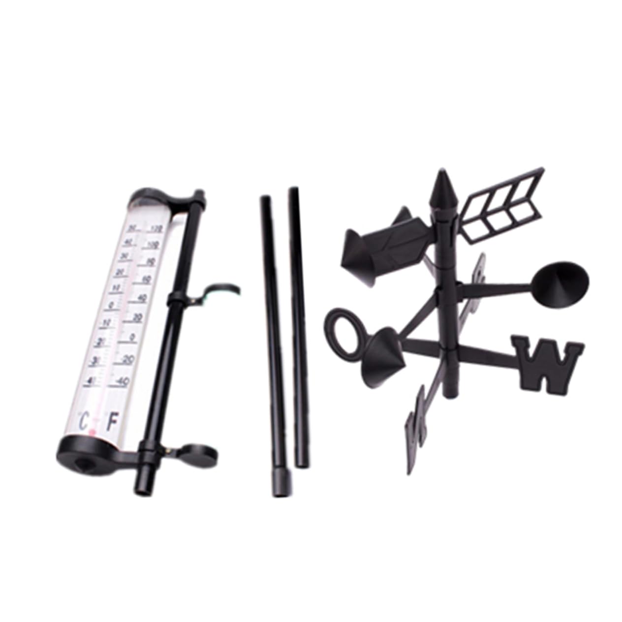 2 Stück Outdoor Messgeräte Thermometer Regenmesser aus Kunststoff