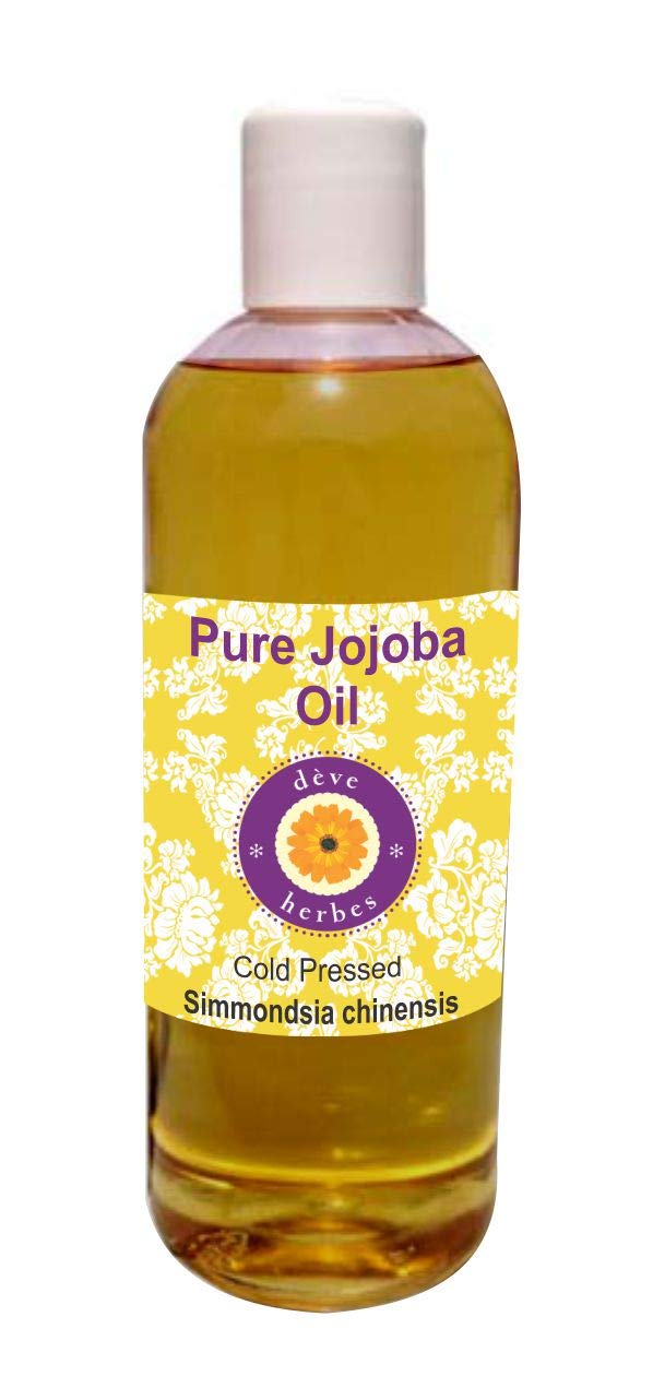 Deve Herbes Pure Golden Jojoba Oil (Simmondsia chinensis) | Cold Pressed | Natural | Undiluted | For Diluting Essential Oils | For Skin & Massage | Men & Women | 200ml