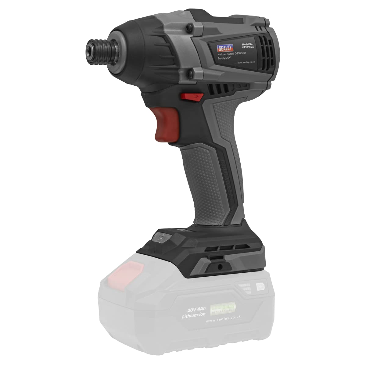 Sealey Brushless Impact Driver 20V 1/4"" Hex 200Nm - Body Only - CP20VIDX