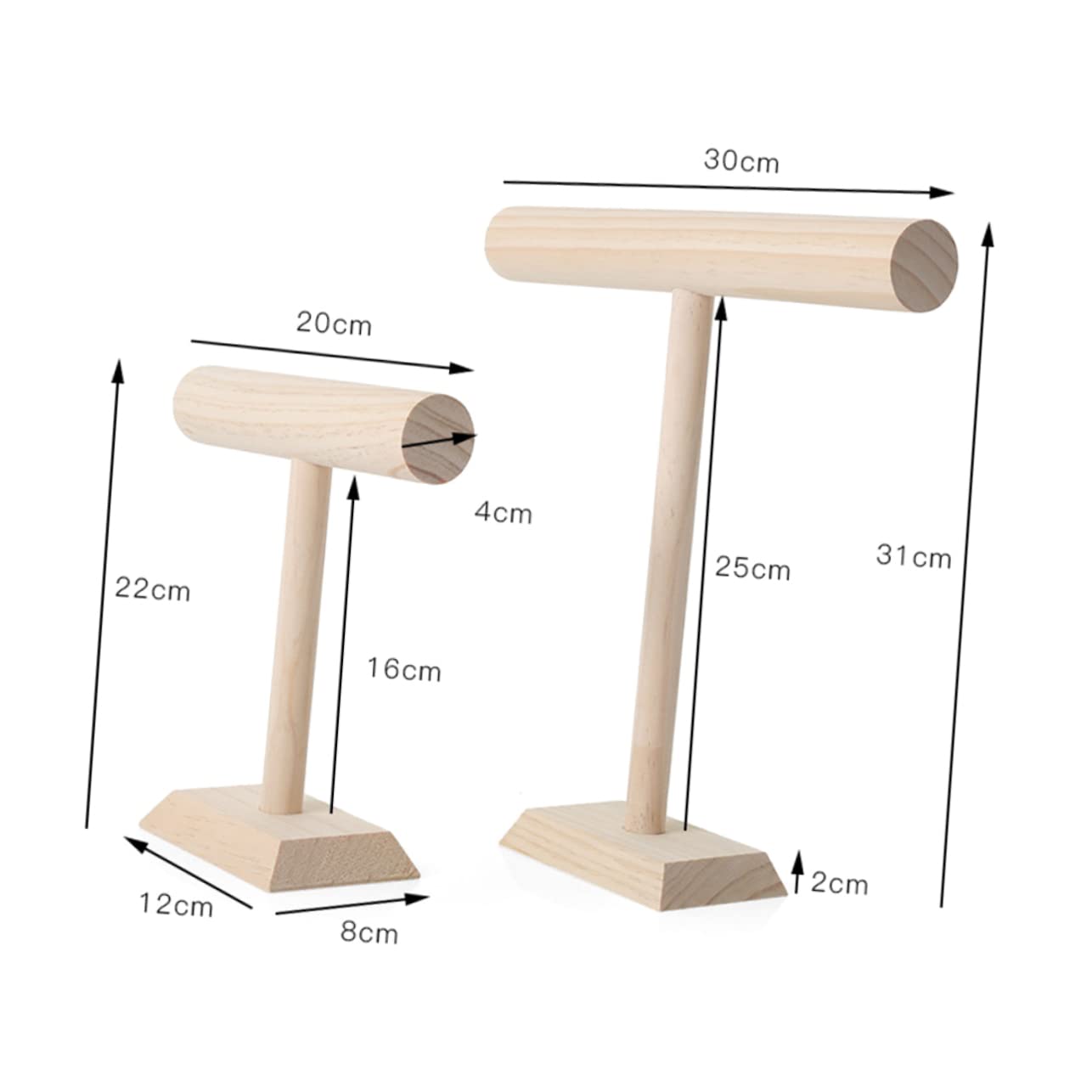 CAXUSD Support De Bijoux Bois Rack T-shaped Pour Bracelets Et Colliers