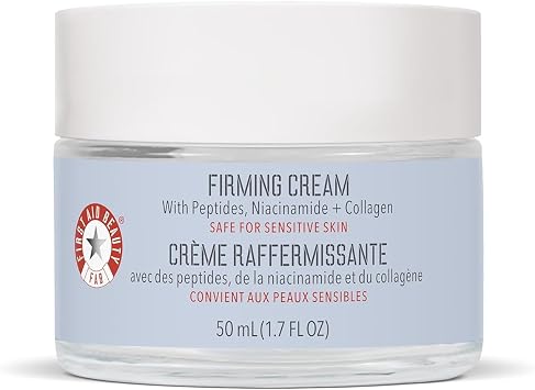 First Aid Beauty Firming Collagen Cream with Collagen, Peptides and Niacinamide   Day + Night Anti-Ageing Face Moisturiser   50 mL