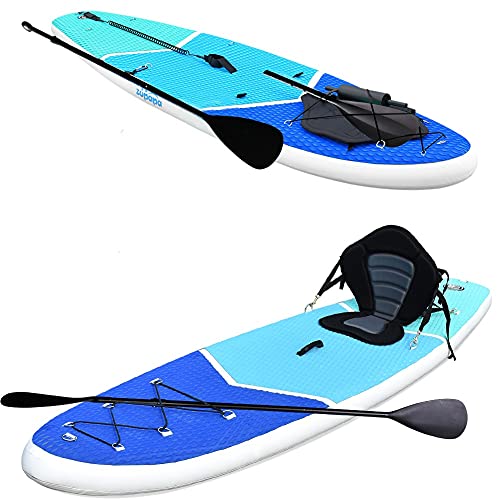 Zupapa Upgrade Inflatable Stand Up Paddle Board 6" Thick 10 FT Kayak Convertible All Accessories Included