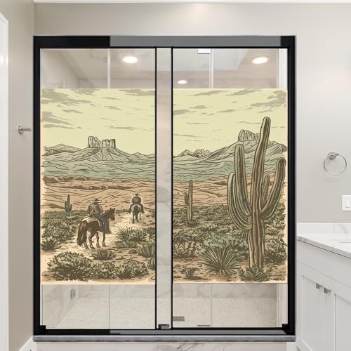 Vinilo adhesivo para ventana Abstract Cowboy 2 piezas 17.7x23.6 pulgadas miniatura 6